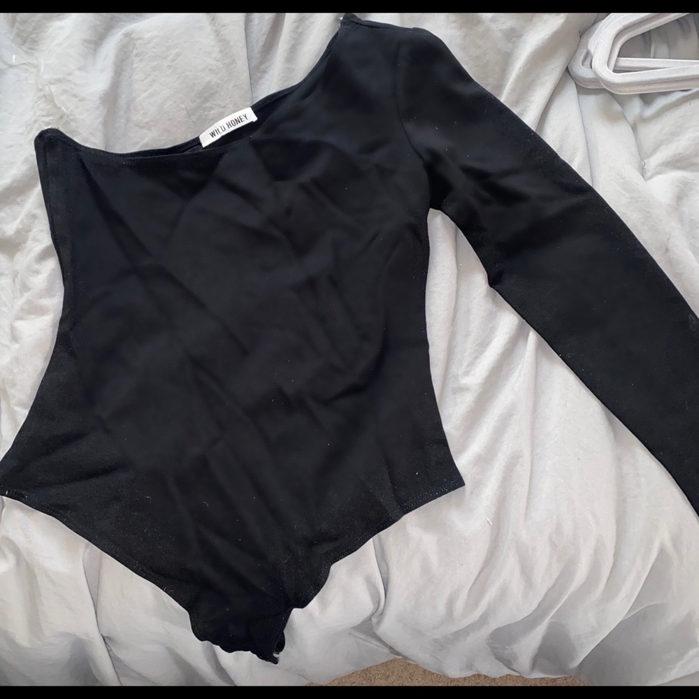 Wild Honey Black One-Shoulder Bodysuit